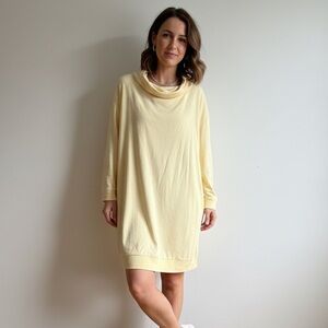 COS Sz S Yellow Relaxed Sweater Cotton Mini Dress